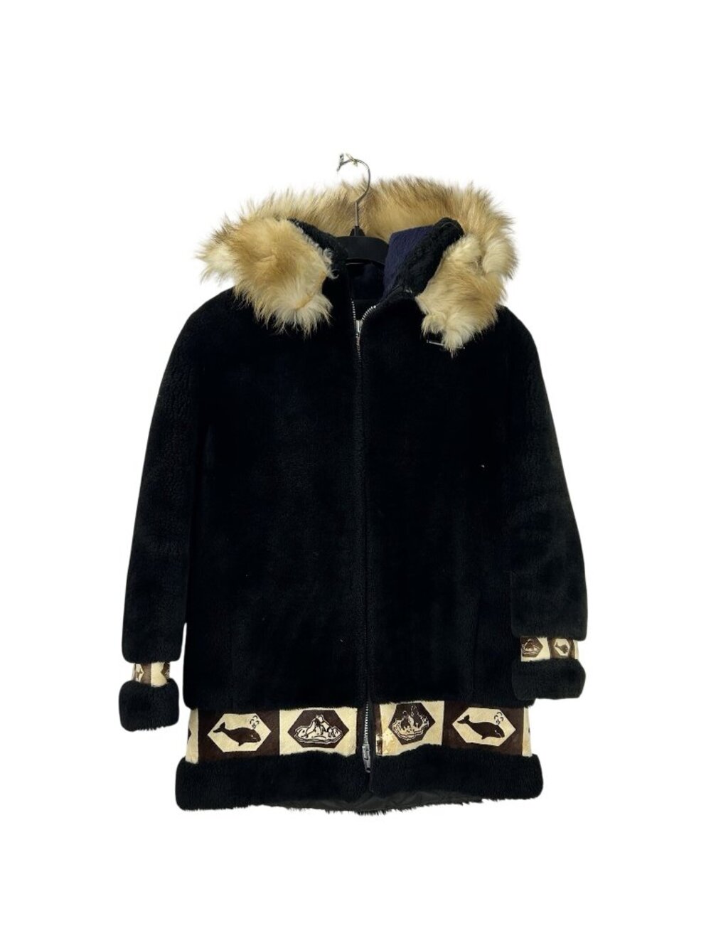 Vintage David Green Alaska Anchorage Hooded Parka Coat Women S Black FurTrim Zip